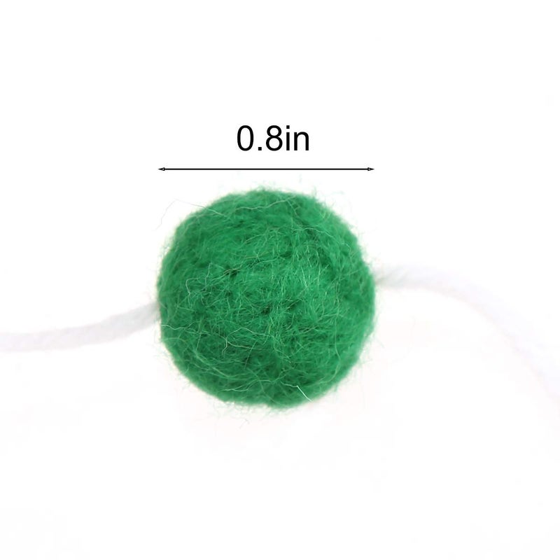 CCINEE 36PC 9.8 Feet Felt Wool Balls Garland 4/5 Inch Hanging String Kit for Christmas Tree Garland Holiday Decoration Birthday Wedding Baby Shower Party Wall Decorations - Image 3